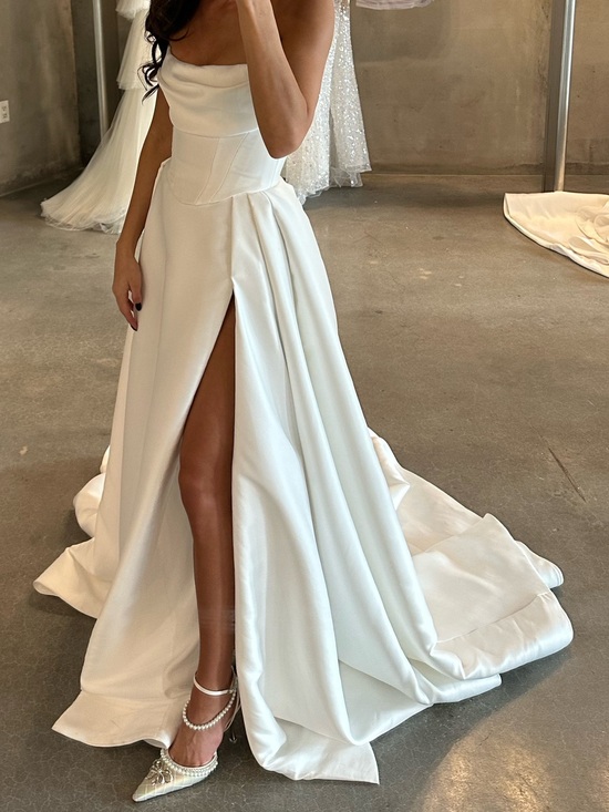 KHYA Studios Dresses & Skirts - Strapless Two Piece Corset Bridal Gown with High Slit